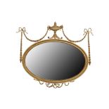 AN ADAM STYLE OVAL MIRROR, 20TH CENTURY