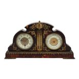 A FRENCH TORTOISESHELL AND BRASS MOUNTED DESK BAROMETER, LATE 19TH/EARLY 20TH CENTURY