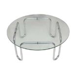 A 20TH CENTURY TUBULAR CHROME COFFEE TABLE