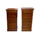 A NEAR PAIR OF MAHOGANY WELLINGTON CHESTS