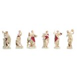 A SET OF SIX CONTINENTAL PORCELAIN FIGURES REPRESENTING THE ARTS, LATE 19TH/EARLY 20TH CENTURY