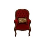 A VICTORIAN MAHOGANY ARMCHAIR