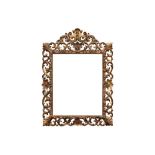 AN ITALIAN FLORENTINE 19TH CENTURY CARVED, PIERCED AND GILDED FRAME