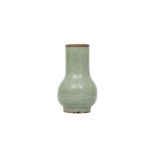 A CHINESE CELADON-GLAZED BOTTLE VASE.