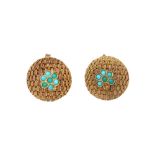 A PAIR OF TURQUOISE EARRINGS