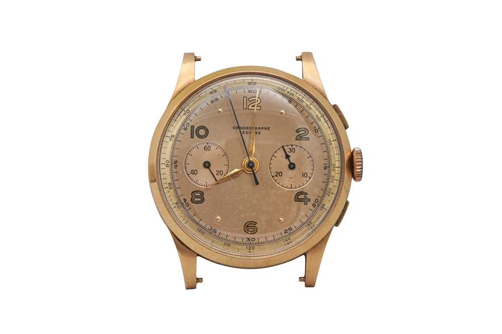 CHRONOGRAPH SUISSE. 18K YELLOW GOLD.