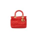 Christian Dior Red Medium Lady Dior Bag