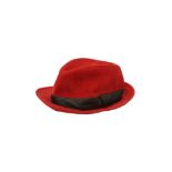 Hermes Men's Red Trilby Hat - Size 55