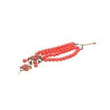 Philippe Ferrandis Red Cabochon Baroque Necklace