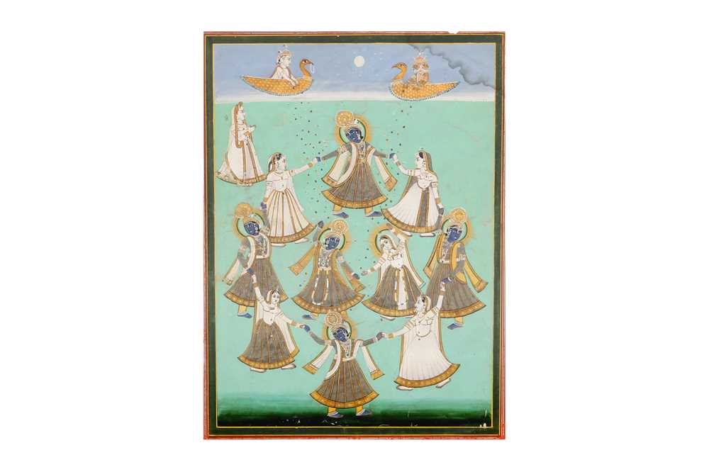 THE DANCE OF LORD KRISHNA AND THE GOPIS (KRISHNA LILA) Jaipur, Rajasthan, North-Western India, 1880