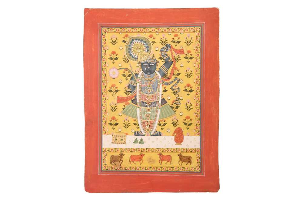 A DEVOTIONAL PAINTING OF SHRI NATH JI Possibly Nathdwara, Rajasthan, North-Western India, late 19th