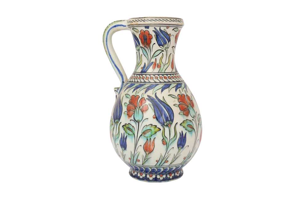 AN IZNIK-STYLE CANTAGALLI POTTERY JUG Ulisse Cantagalli, Florence, Italy, 19th century - Image 5 of 5