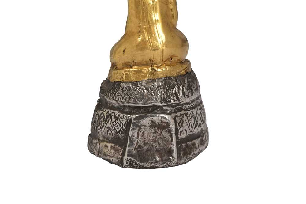 A THAI DEVOTIONAL BUDDHIST ICON WITH GOLD AND SILVER FOIL Thailand, late 19th - early 20th century - Image 5 of 6