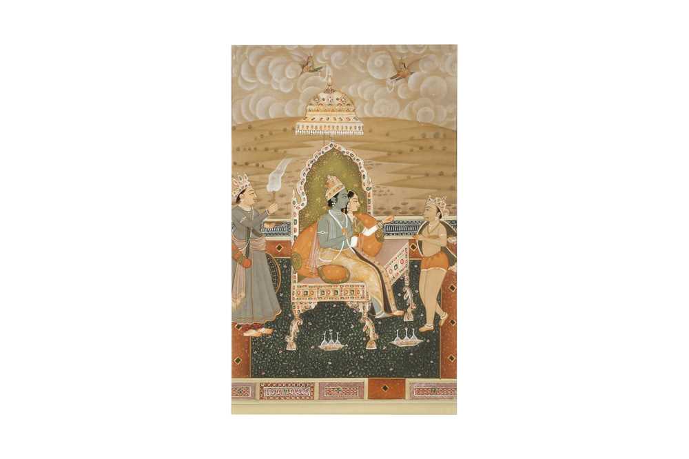 RAMA AND SITA ENTHRONED Northern India, mid to late 20th century