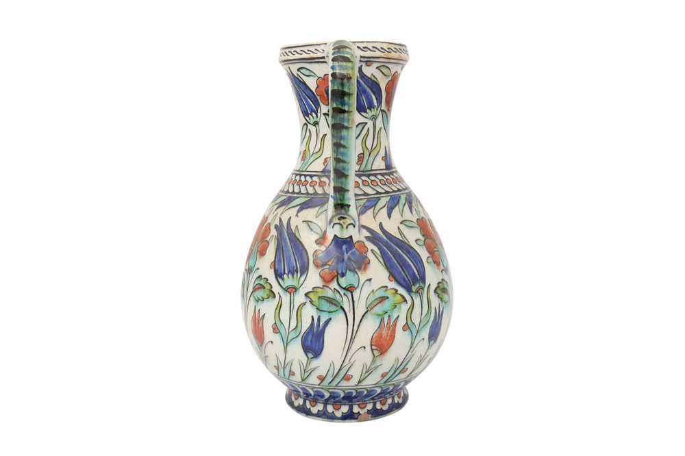 AN IZNIK-STYLE CANTAGALLI POTTERY JUG Ulisse Cantagalli, Florence, Italy, 19th century - Image 4 of 5