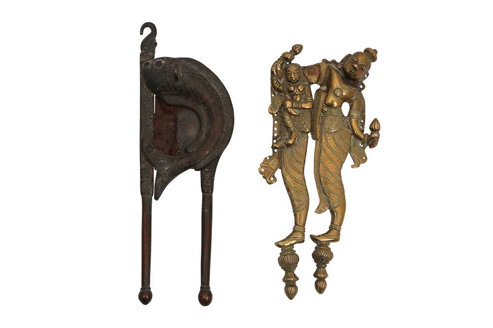 TWO INDIAN METAL BETEL NUT CUTTERS India, 19th century