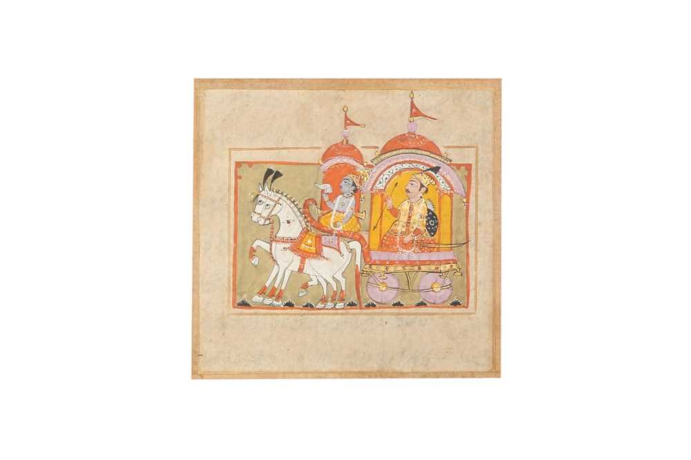 AN ILLUSTRATION TO A PROVINCIAL BHAGAVAD GITA SERIES Kashmir or Northern India, late 18th - first ha