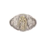 A SILVER REPOUSSÉ SNUFF BOX WITH CHRISTIAN ICONOGRAPHY Ottoman Armenia or Eastern territories, 18th