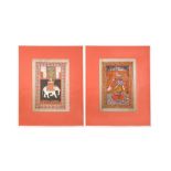 TWO LOOSE KASHMIRI MANUSCRIPT ILLUSTRATIONS Kashmir, Northern India, 19th century