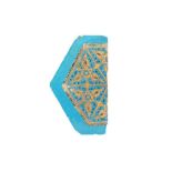 A FRAGMENTARY TURQUOISE LAJVARDINA POTTERY TILE Iran, 13th - 14th century