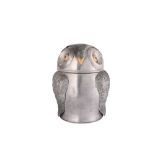 AN ITALIAN BRUSHED STEEL ICE BUCKET IN THE FORM OF AN OWL