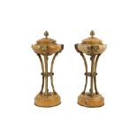 A PAIR OF FRENCH SIENNA MARBLE AND BRONZE ATHENIENNES, LATE 19TH CENTURY
