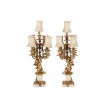 A PAIR OF 19TH CENTURY GILT BRONZE CANDELABRA