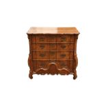 AN 18TH CENTURY DUTCH WALNUT COMMODE CHEST