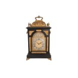 A LARGE ANTIQUE AND LATER BRACKET CLOCK