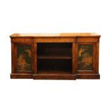 A VICTORIAN FIGURED WALNUT BREAKFRONT SIDEBOARD