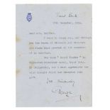 TYPED LETTER FROM PRINCE GEORGE, DUKE OF KENT