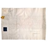 DOCUMENT SIGNED BY GEORGE IV, KING OF THE UNITED KINGDOM OF GREAT BRITAIN AND IRELAND (1820-1830)