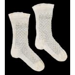 ANTIQUE PAIR OF BABY SOCKS USED BY PRINCE LEOPOLD, DUKE OF ALBANY