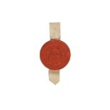 RED WAX SEAL OF THE DUCHY OF LANCASTER FROM THE REIGN OF QUEEN VICTORIA