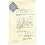 DOCUMENT SIGNED BY EDWARD VII, KING OF THE UNITED KINGDOM (1901-1910)