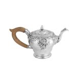 A George II sterling silver teapot, London 1749 by Gabriel Sleath (reg. 18th June 1739)