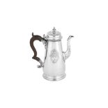 A George II sterling silver coffee pot, London 1738 by Thomas Whipham (reg. 7th June 1737)