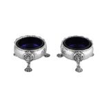 A pair of George II sterling silver salts, London 1742 by Edward Wood (first reg. 18th Aug 1722, thi