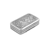 Battle of Waterloo - A George III sterling silver commemorative snuff box, Birmingham 1814 by Samuel