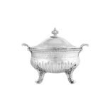 A rare early George III sterling silver soup tureen, London 1765 by James and Sebastian Crespell