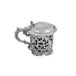 A Victorian sterling silver mustard pot, London 1845 by messrs Barnard