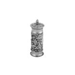 A late 19th century Chinese Export silver pepper pot, Canton circa 1880 retailed by Kwan Wo