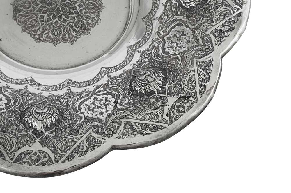 A mid-20th century Persian (Iranian) silver footed fruit bowl, Isfahan circa 1950 - Image 3 of 4