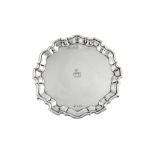 An Edward VIII sterling silver salver, Sheffield 1936 by S G Jacobs