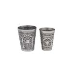 A late 19th / early 20th century Anglo - Indian silver beaker, Poona or Bombay circa 1900