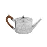 A George III sterling silver teapot, London 1785 by Charles Chesterman