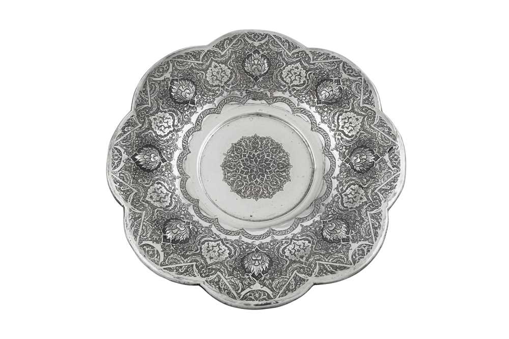 A mid-20th century Persian (Iranian) silver footed fruit bowl, Isfahan circa 1950 - Image 2 of 4