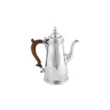 A George II sterling silver coffee pot, London 1741 by George Wickes (this mark reg. 6th July 1739)