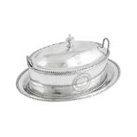 A George III sterling silver butter tub on stand, London 1782 by Henry Green and Charles Aldridge