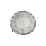 A George III sterling silver salver, London 1773 by Richard Rugg